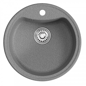 Мойка для кухни Mixline ML-GM09 551798 круглая 51х51 глуб. 19см вып. 3 1/2&quot; (врезная) тёмно-серая