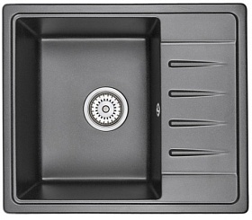 Мойка для кухни Granula Standart ST-5803 прямоуг. 58х50 глуб. 20см вып. 3 1/2" (врезная) крыло универсал чёрная