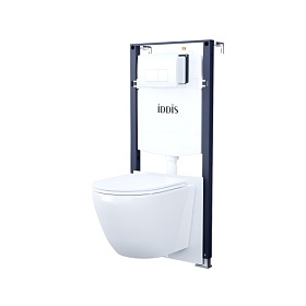 Унитаз Iddis Blanco безободковый смыв с инсталляцией Profix (комплект) сид.дюр. микролифт кнопка Basic белая BASB030i73