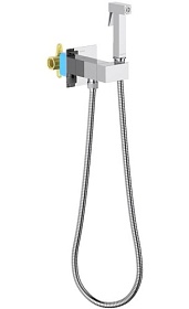 Смеситель для унитаза внеш. и скрытая часть (в сборе) Aquatek Лира AQ1025CR с гигиеническим душем хром латунь