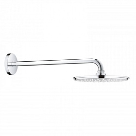 Лейка верхнего душа Grohe Rainshower Cosmopolitan 26171000 d210 мм 1 реж. хром круглая с душевым кронштейном Водяной