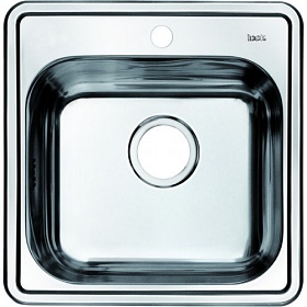 Мойка для кухни Iddis Strit S STR48S0i77 прямоуг. 48,5х48,5 глуб. 18см (толщ.0,8мм) вып. 3 1/2&quot; (врезная) хром