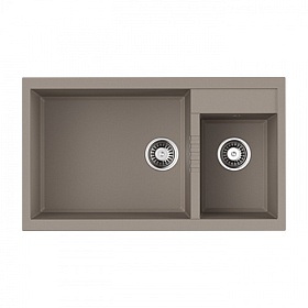 Мойка для кухни Omoikiri Tedori 86-2-LB-SA 4993934 прямоуг. 86х50 глуб. 22см (толщ.10мм) вып. 3 1/2" (врезная) бежевая Водяной