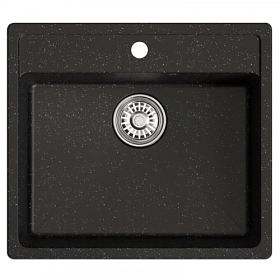 Мойка для кухни Mixline ML-GM15 551914 прямоуг. 56х50 глуб. 18см вып. 3 1/2" (врезная) чёрная