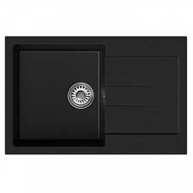 Мойка для кухни Mixline ML-GM31 552197 прямоуг. 77х50 глуб. 19см вып. 3 1/2" (врезная) крыло универсал ультра-черный