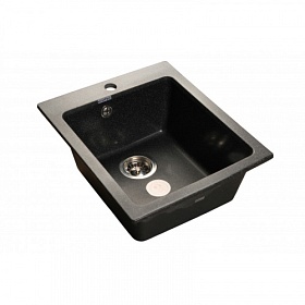 Мойка для кухни Granfest Practic GF-P505-308 прямоуг. 42,7х50,5 глуб. 20см вып. 3 1/2" (врезная) чёрная