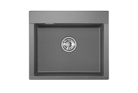 Мойка для кухни Granula Estetica ES-5804 графит прямоуг. 58х50 глуб. 20см вып. 3 1/2" (накладная) графит