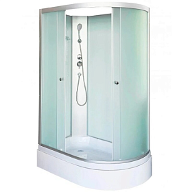 Душевая кабина 120х80х200 Dto LM720LN асимметричная (левая) мат.дверки мат.хром проф. задн.стенки бел.стекло