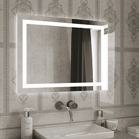 Зеркало Континент Rimini Led 80 белое LED подсветка ЗЛП65 Водяной
