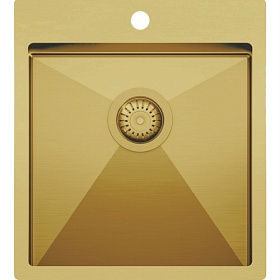 Мойка для кухни TopZero TNL/R10 ColorX TNL 450.505 GOLD прямоуг. 45х50,5 глуб. 20см (толщ.1,2мм) вып. 3 1/2" (врезная) золото