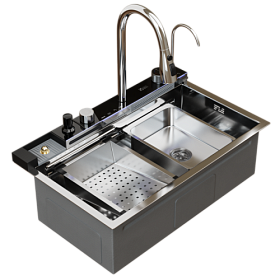 Мойка для кухни Mixline Pro 554163 прямоуг. 75х46 глуб. 22см (толщ.3мм) вып. 3 1/2" (врезная) сатин