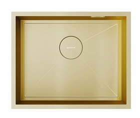 Мойка для кухни Omoikiri Kasen 54-16-LG 4997060 прямоуг. 54х44 глуб. 16,5см (толщ.1,2мм) вып. 3 1/2" (подстольная) PVD светлое золото