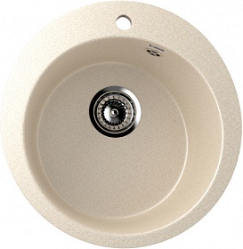 Мойка для кухни Ulgran U-405-328 круглая 49,5х49,5 глуб. 20см вып. 3 1/2" (врезная) бежевая