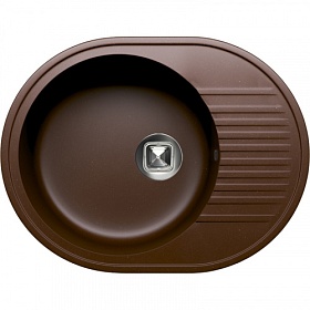 Мойка для кухни Tolero Classic R-122.817 овальная 57,5х45,5 глуб. 21,6см вып. 3 1/2" (врезная) крыло универсал коричневая
