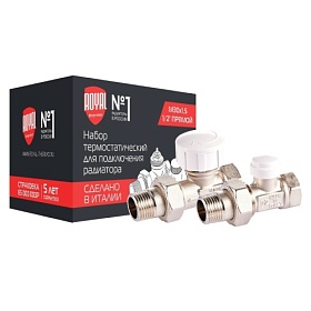 Набор термостатический Royal Thermo 1/2" для радиатора прямой М30х1,5 RTE 07.013