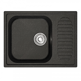 Мойка для кухни Mixline ML-GM18 551970 прямоуг. 64х49 глуб. 19см вып. 3 1/2" (врезная) крыло универсал чёрная