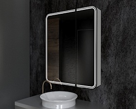 Зеркало-шкаф Azario Adriana 70 белое LED подсветка CS00069511 Водяной