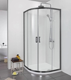 Душевой уголок поддон отдельно 90х90 угловой (четверть круга) Aquatek AQ ARI RO 09020BL