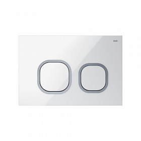 Кнопка смыва (клавиша) для инсталляции Iddis Uniglass 001 прямоугольная белая стекло UNG01WCi77 Водяной