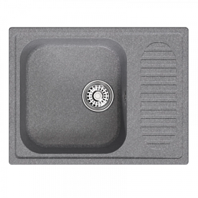 Мойка для кухни Mixline ML-GM18 551976 прямоуг. 64х49 глуб. 19см вып. 3 1/2" (врезная) крыло универсал графит