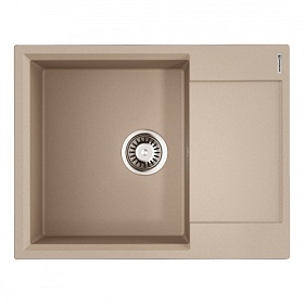 Мойка для кухни Omoikiri Daisen 65-SA 4993685 прямоуг. 65х51 глуб. 23см (толщ.10мм) вып. 3 1/2" (врезная) крыло универсал бежевая