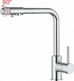 Смеситель для кухни (мойки) Ledeme H55 L4155-3 с переключ.для фильтра питьевой воды хром латунь Водяной
