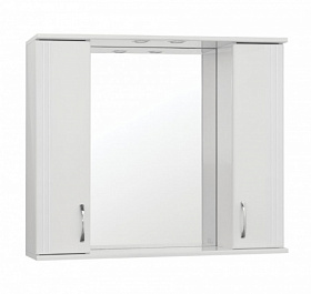 Зеркало-шкаф Style Line Панда 100/С Эко Стандарт белое с полочкой подсветка Водяной