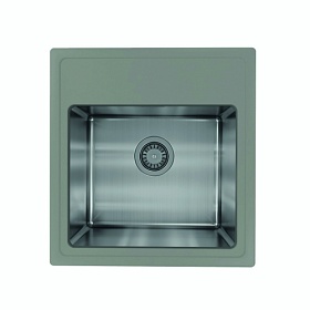 Мойка для кухни Florentina Комби 480 21.455.B0480.307 прямоуг. 48х51 глуб. 23см (толщ.1мм) вып. 3 1/2" (врезная) серый шелк