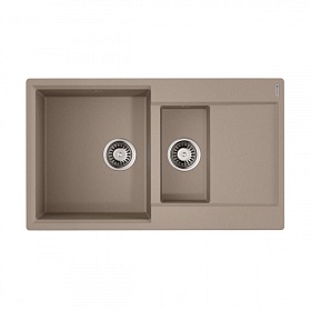 Мойка для кухни Omoikiri Daisen 86-2-SA 4993478 прямоуг. 86х51 глуб. 23,4см (толщ.10мм) вып. 3 1/2" (врезная) бежевая
