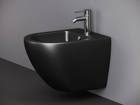 Биде подвесное Ceramica Nova Metropol CN4003MB чёрное фарфор Водяной
