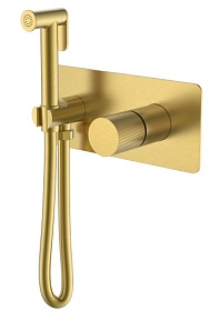 Смеситель для унитаза внеш. и скрытая часть (в сборе) Boheme Stick Matt Gold Touch 127-MG.2 с гигиеническим душем matt gold латунь