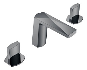 Смеситель для умывальника (раковины) Boheme Venturo 150-SGM-ICE на раковину 3 отверстия shine gun metal латунь