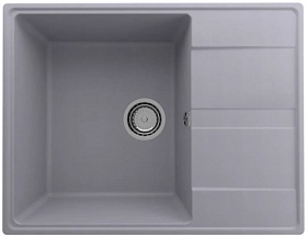 Мойка для кухни Ulgran Quartz Prima 650 Prima 650-05 прямоуг. 65х50 глуб. 18см вып. 3 1/2" (врезная) крыло универсал бетон