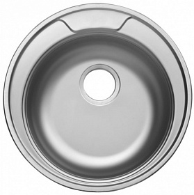 Мойка для кухни Ukinox FAD500 -GT6K ОC (Россия) круглая 50х50 глуб. 14см (толщ.0,6мм) вып. 3 1/2" (врезная) нержавеющая сталь