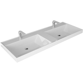 Раковина (умывальник) Velvex Classic 120 полувстраиваемая rkCla.120-81 две чаши Водяной