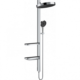 Душевая стойка с верхней тропич.лейкой (смеситель отдельно) Hansgrohe Rainfinity d363 мм 1-реж. 26842000 хром круглая