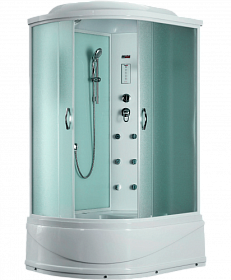 Душевая кабина 120х80х218 Timo Eco TE-0720R асимметричная (правая) мат.дверки белый проф. задн.стенки бел.стекло верхн.душ, гм вертик.