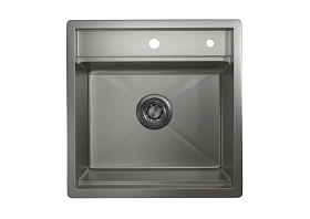 Мойка для кухни Granula Kitchen Space KS-5051 сталь матовая квадратная 50х51 глуб. 23,5см вып. 3 1/2" (накладная) сталь Водяной