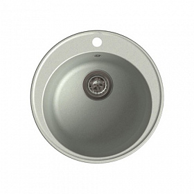 Мойка для кухни Granfest Quarz GF-Z08-310 круглая 48х48 глуб. 18см вып. 3 1/2" (врезная) серая