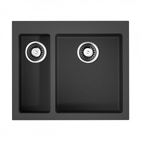 Мойка для кухни Omoikiri Bosen 59-2-BL 4993149 прямоуг. 59х50 глуб. 22см (толщ.10мм) вып. 3 1/2" (врезная) чёрная