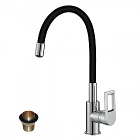 Смеситель для кухни (мойки) Rossinka Silvermix "Z" Z35-35U-Black гибкий излив чёрный латунь