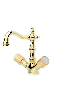 Смеситель для умывальника (раковины) Boheme Royal Cristal 292-Royal/CRST золото латунь Водяной
