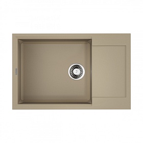 Мойка для кухни Omoikiri Sakaime 78-LB-CH 4993905 прямоуг. 78х50 глуб. 20см (толщ.10мм) вып. 3 1/2" (врезная) крыло универсал шампань