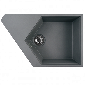 Мойка для кухни KitKraken River Rocky Anthracite K-775.7024 трапеция 77,5х50 глуб. 22,2см вып. 3 1/2" (врезная) тёмно-серая
