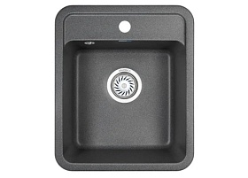 Мойка для кухни Granula Standart ST-4202 графит прямоуг. 42х50 глуб. 19см вып. 3 1/2" (врезная) графит