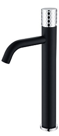 Смеситель для умывальника (раковины) Boheme Stick Black Diamond Chrome 122-BCR хром/черный латунь Водяной