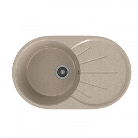 Мойка для кухни Mixline ML-GMS05 Стандарт 551104 овальная 73,5х45,5 глуб. 17см вып. 3 1/2" (врезная) крыло универсал песочная