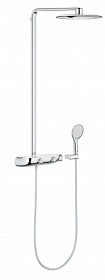 Душевая стойка с верхней тропической лейкой и смесителем для душа Grohe Rainshower SmartControl 26361000 термостат хром 