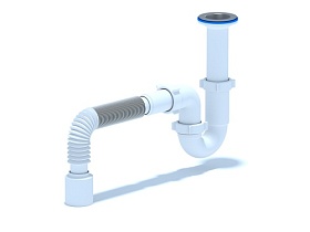 Сифон для мойки вып. 1 1/2" х 40 АНИ Пласт прямоточный с гофрой 40х50 D0510