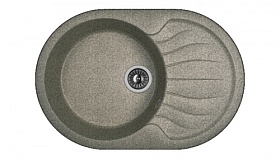 Мойка для кухни Dr.Gans Берта 760 25.040.C0760.409 овальная 76х51 глуб. 20см вып. 3 1/2" (врезная) крыло универсал базальт